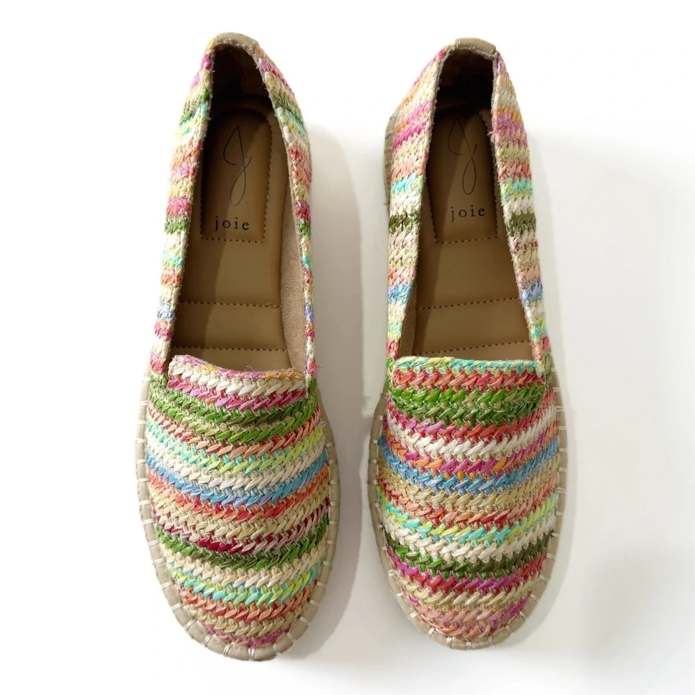 Joie Espadrilles Size 7.5 Multi Color Boho $148 Retail Beachy Resort Tropical